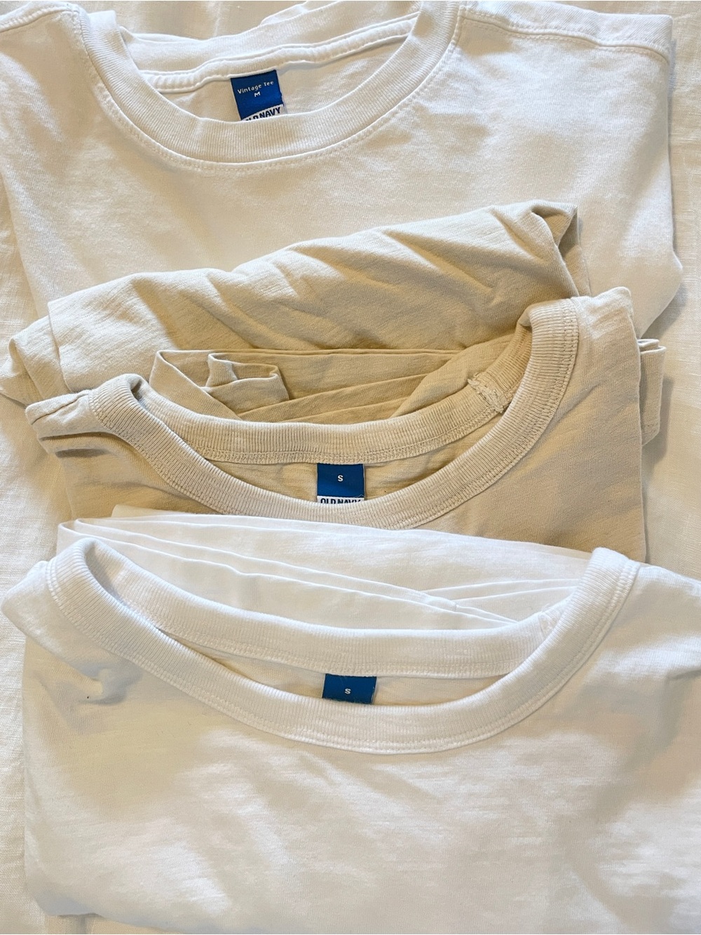 Old Navy Kids Crew Neck Tees in White and Cream